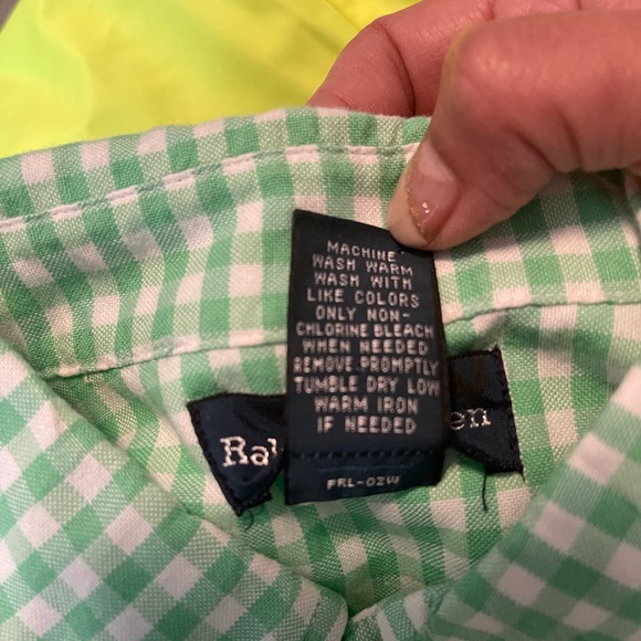 Ralph Lauren button down Oxford long sleeve checkered shirt size 14-16 - Picture 8 of 8